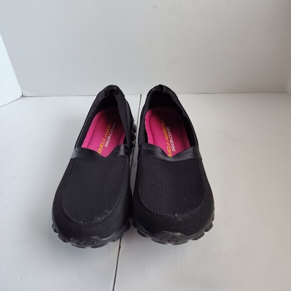 Ladies SZ 6-1/2 Sketchers Black Flex Slip-On Shoe - Picture 1 of 6